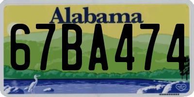 AL license plate 67BA474