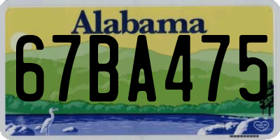 AL license plate 67BA475
