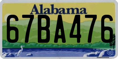 AL license plate 67BA476