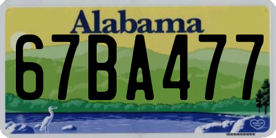 AL license plate 67BA477