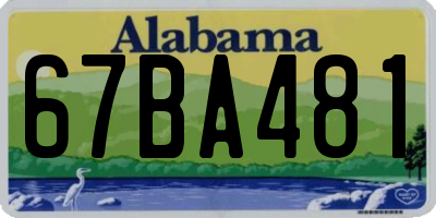 AL license plate 67BA481