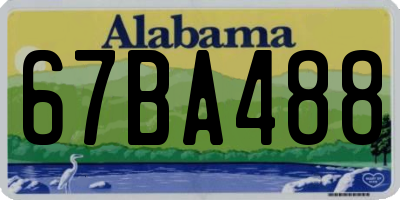 AL license plate 67BA488