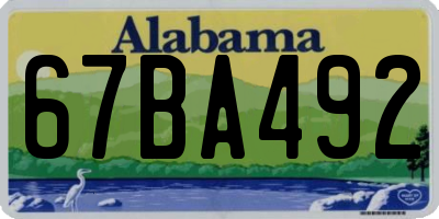 AL license plate 67BA492