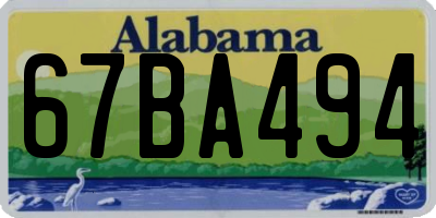 AL license plate 67BA494