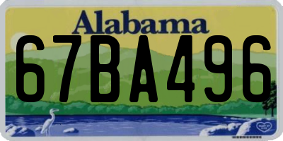 AL license plate 67BA496