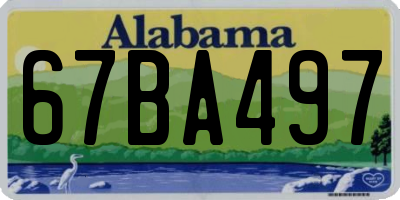 AL license plate 67BA497