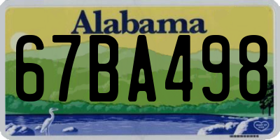 AL license plate 67BA498