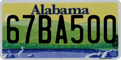 AL license plate 67BA500