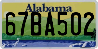 AL license plate 67BA502