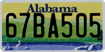 AL license plate 67BA505