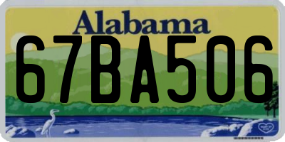 AL license plate 67BA506