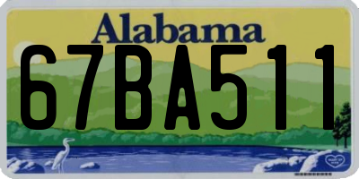 AL license plate 67BA511