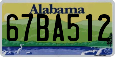 AL license plate 67BA512