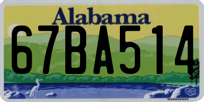 AL license plate 67BA514