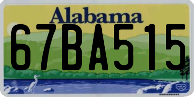 AL license plate 67BA515