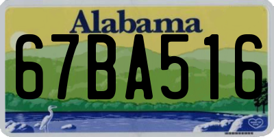 AL license plate 67BA516