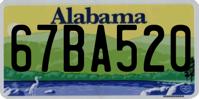 AL license plate 67BA520