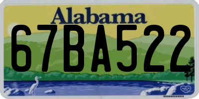 AL license plate 67BA522