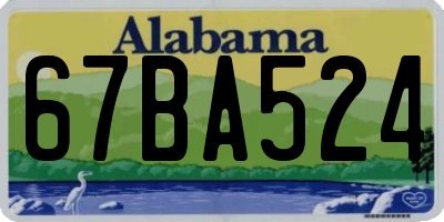 AL license plate 67BA524
