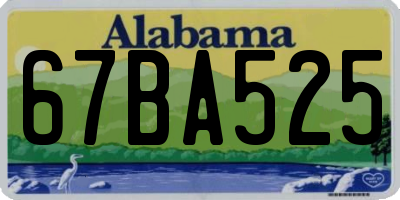 AL license plate 67BA525