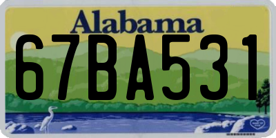 AL license plate 67BA531