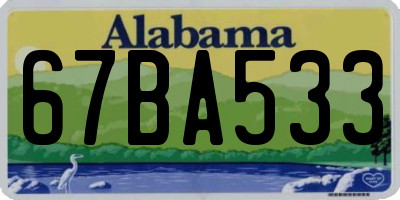 AL license plate 67BA533