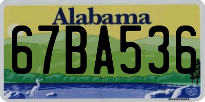 AL license plate 67BA536