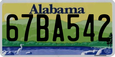 AL license plate 67BA542
