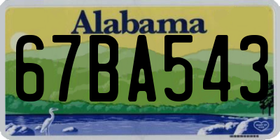 AL license plate 67BA543