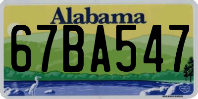 AL license plate 67BA547