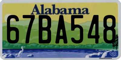 AL license plate 67BA548