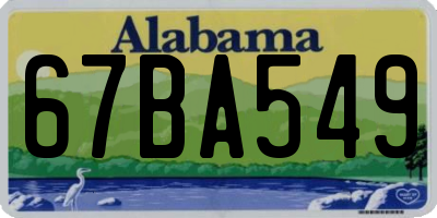 AL license plate 67BA549