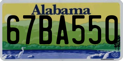 AL license plate 67BA550