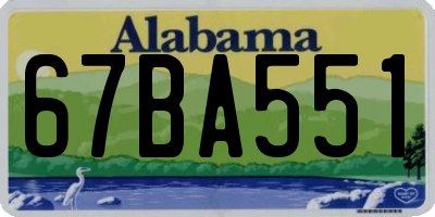 AL license plate 67BA551