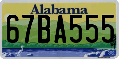 AL license plate 67BA555
