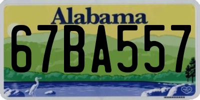 AL license plate 67BA557