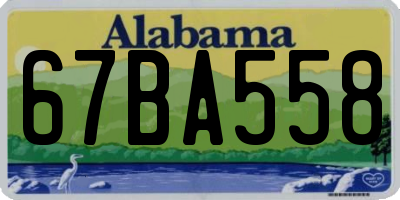 AL license plate 67BA558