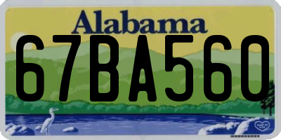AL license plate 67BA560