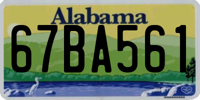 AL license plate 67BA561
