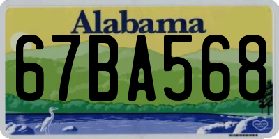 AL license plate 67BA568