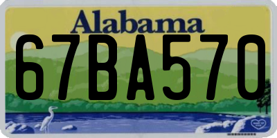 AL license plate 67BA570