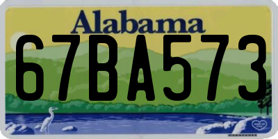AL license plate 67BA573