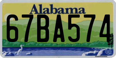 AL license plate 67BA574