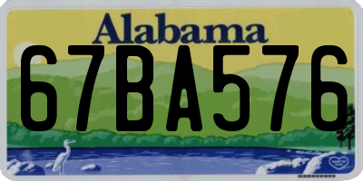 AL license plate 67BA576
