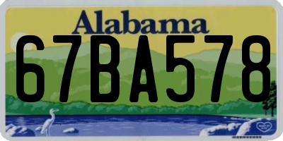 AL license plate 67BA578