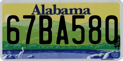 AL license plate 67BA580