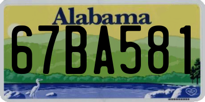 AL license plate 67BA581