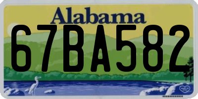 AL license plate 67BA582