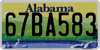 AL license plate 67BA583