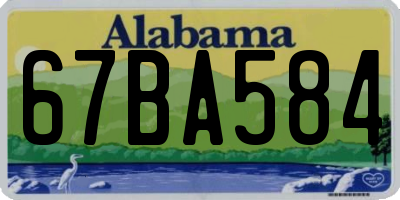AL license plate 67BA584